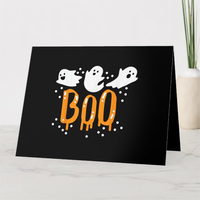 Halloween Ghost Boo Cute Kort (Framsida)