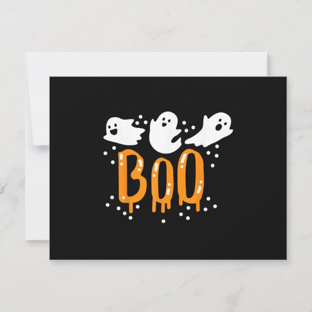 Halloween Ghost Boo Cute OSA Kort (Framsida)
