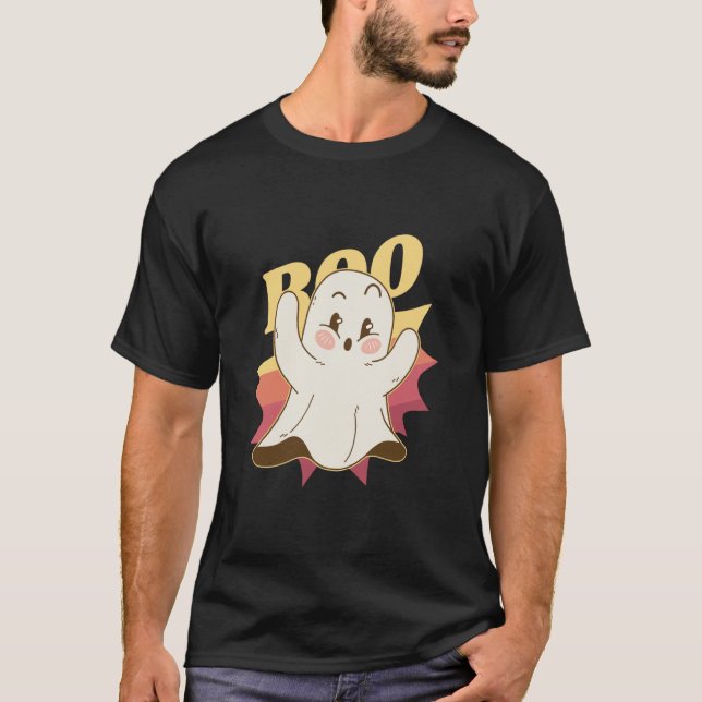 Halloween Ghost Boo Cute T Shirt (Framsida)