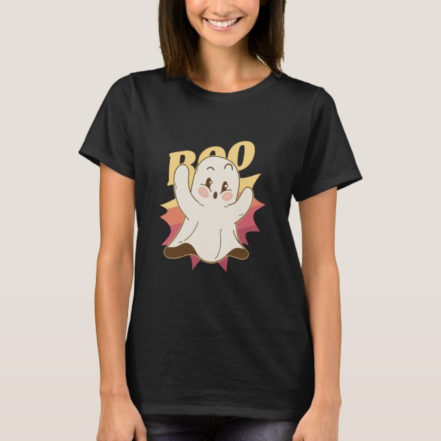 Halloween Ghost Boo Cute T Shirt (Framsida)