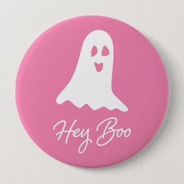 Halloween Ghost Boo Rosa och White Button Pin Knapp