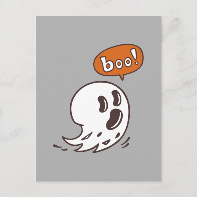 Halloween Ghost Boo-vykort Vykort (Framsida)