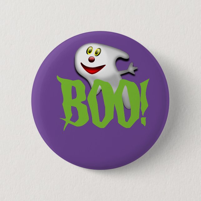 Halloween Ghost Button Pin Knapp (Framsida)