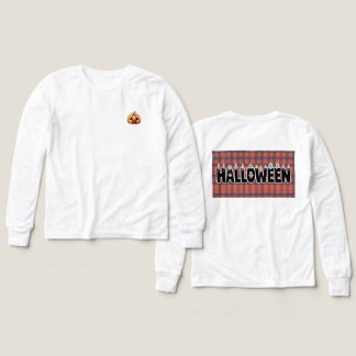 Halloween Ghost Candle Lettering Long Sleeve T Shirt