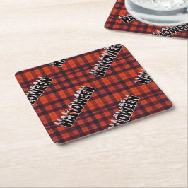 Halloween Ghost Candle Lettering Underlägg Papper Kvadrat