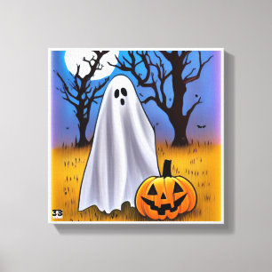 Halloween Ghost Canstor Art Canvastryck