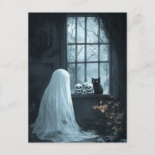 Halloween Ghost, Cat och Skuls Vykort