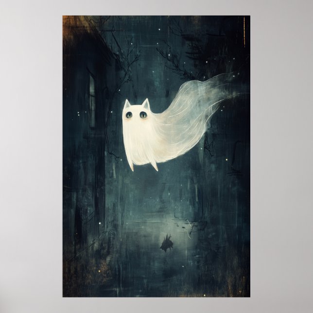 Halloween Ghost Cat Poster (Framsidan)