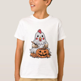 Halloween Ghost Chicken #9 Digital Art T Shirt