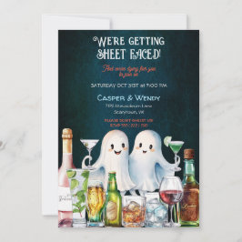 Halloween Ghost Cocktails Inbjudningar