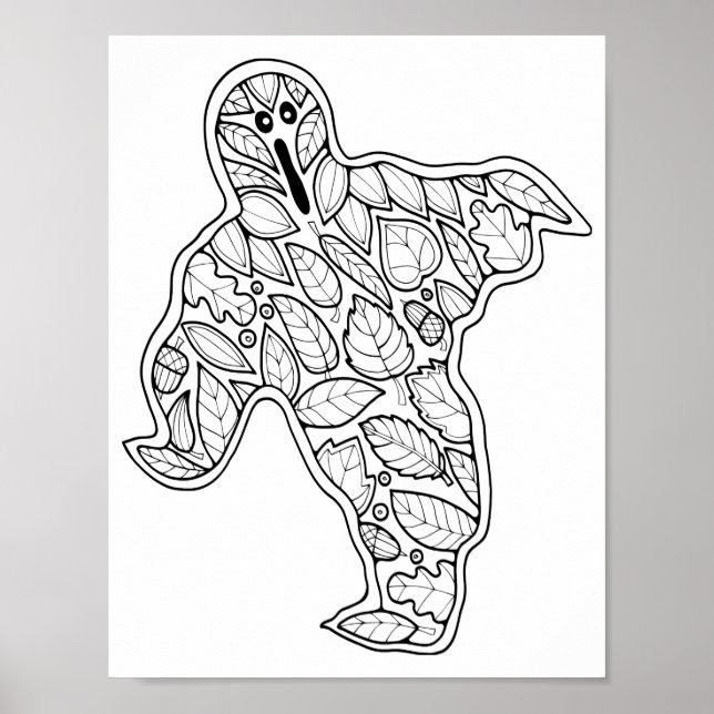 Halloween Ghost Coloring Page Art Poster (Framsidan)
