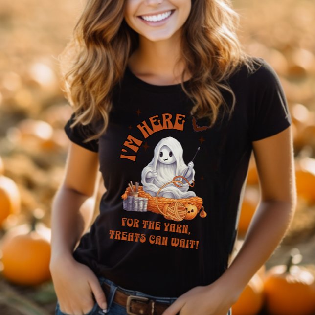 Halloween Ghost Crochet Knitting Yarn Funny T Shirt (Skapare uppladdad)