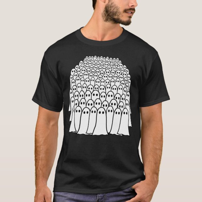 Halloween-Ghost Crowd-Funny Cute Scary Spöken T Shirt (Framsida)