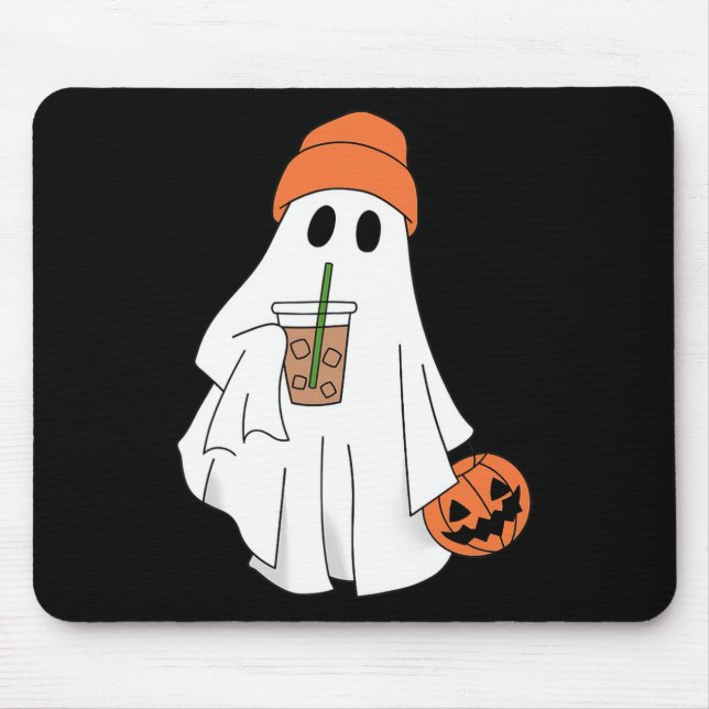 Halloween Ghost Drinking Coffee Ghost Ice Coffee M Musmatta (Framsidan)