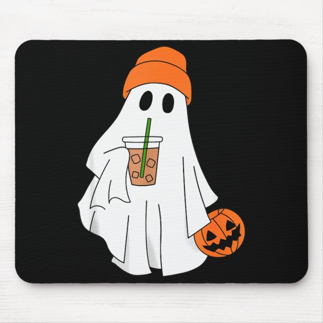 Halloween Ghost Drinking Coffee Ghost Ice Coffee M Musmatta (Framsidan)