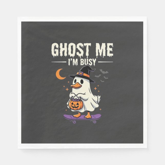 Halloween Ghost Duck Skateboard Design_1 Pappersservett (Framsidan)
