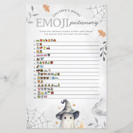 Halloween Ghost Emoji Pictionary Baby Shower Game
