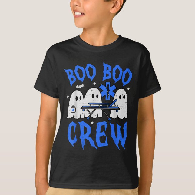 Halloween Ghost Ems Emt Paramedic Funny Emergency  T Shirt (Framsida)