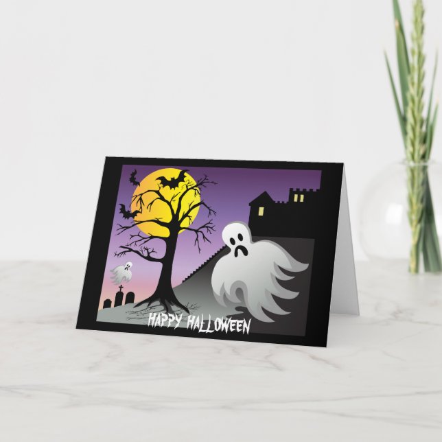 Halloween Ghost Fladdermus 10 % rabatt Kort (Framsida)
