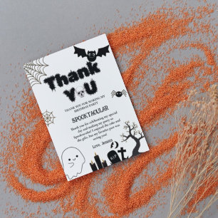 Halloween Ghost Födelsedagsfest Tack Inbjudningar