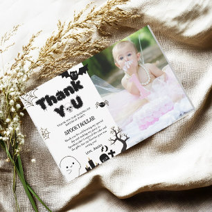 Halloween Ghost Födelsedagsfest Tack Kort