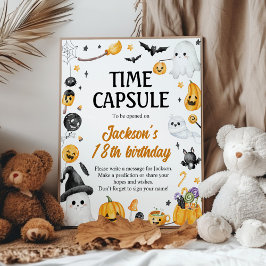 Halloween Ghost Födelsedagsfest Time Capsule-tecke Poster