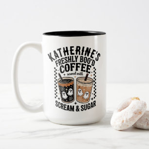 Halloween Ghost Freshly Boo'd Coffee Anpassningsba Två-Tonad Mugg