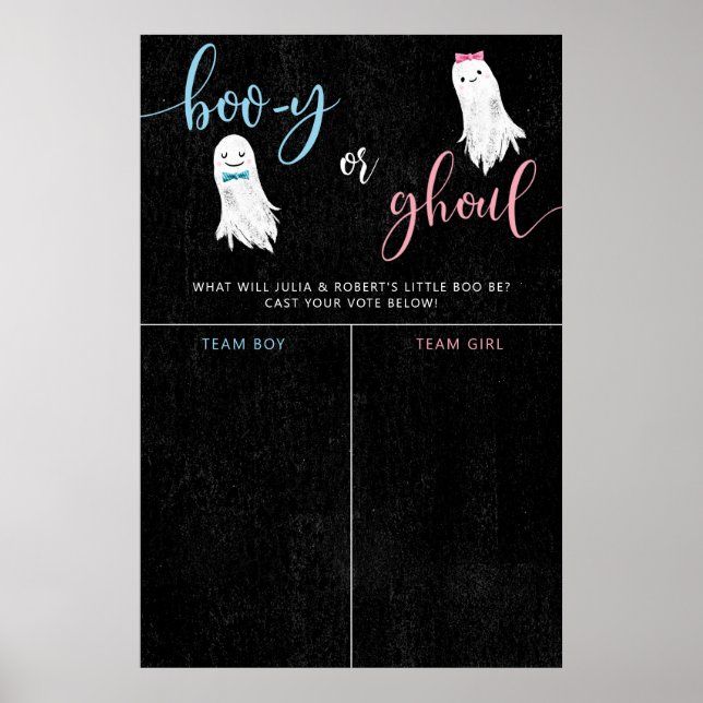 Halloween Ghost Gender Reveal-tecken Poster (Framsidan)