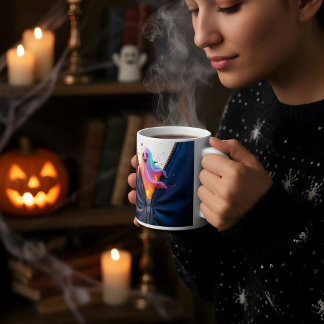Halloween Ghost genom en Zipper-design Kaffemugg