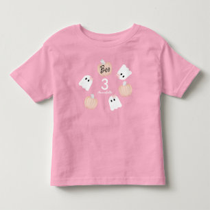 Halloween Ghost Girl Pumpkin Rosa Birthday T Shirt