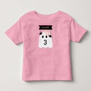 Halloween Ghost Girl Rosa Ribbon Birdday T Shirt