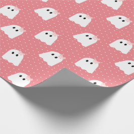 Halloween Ghost Girl Rosa Ribbon Polka Dot Mönster Presentpapper