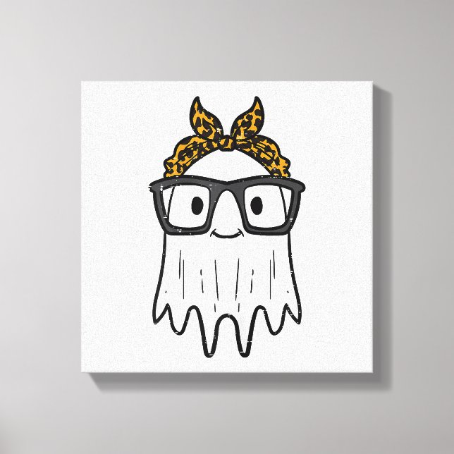 Halloween Ghost Glasses Cute Canvastryck (Framsida)