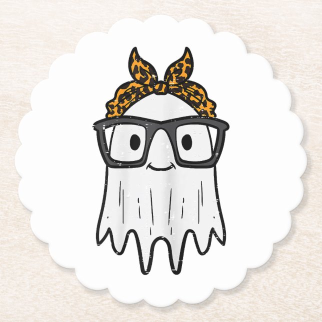 Halloween Ghost Glasses Cute Underlägg Papper (Framsida)