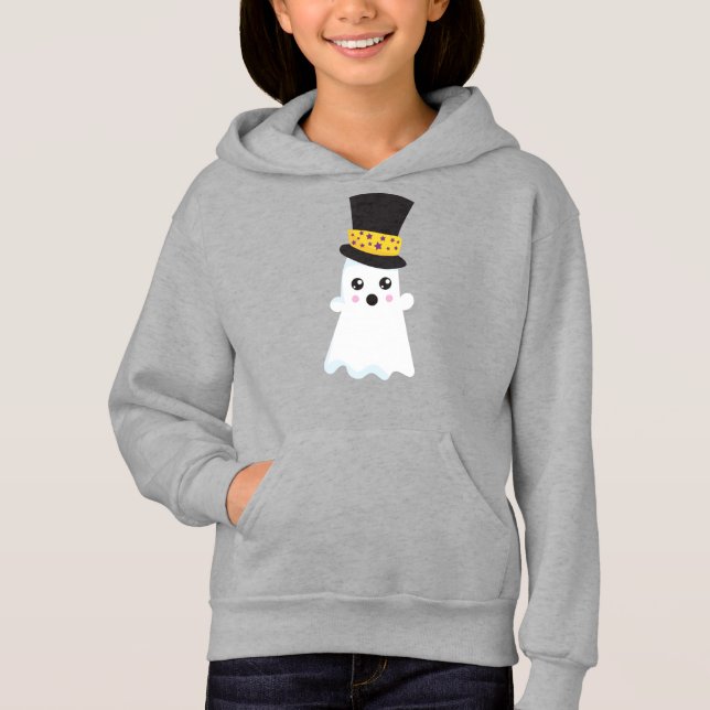 Halloween, Ghost, Hat, Boo, Bus eller godis T Shirt (Framsida)