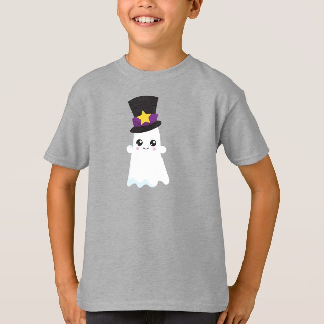 Halloween, Ghost, Hat, Bus eller godis, Boo T Shirt (Framsida)