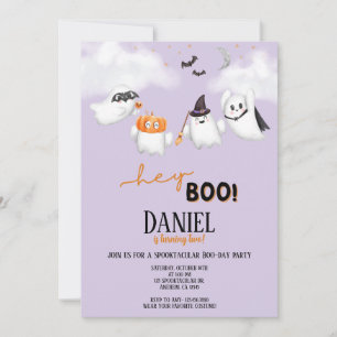 Halloween Ghost Hej Boo Födelsedagsfest Inbjudningar