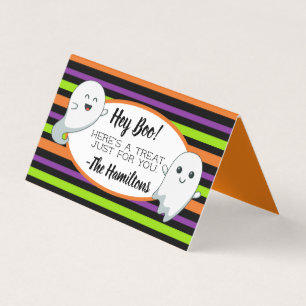 Halloween Ghost "Hej Boo" Treat Bag Topper Visitkort