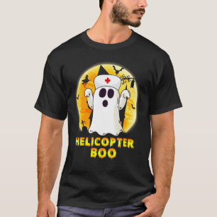 Halloween Ghost Helicopter Boo Nurse Nursing Manar T Shirt