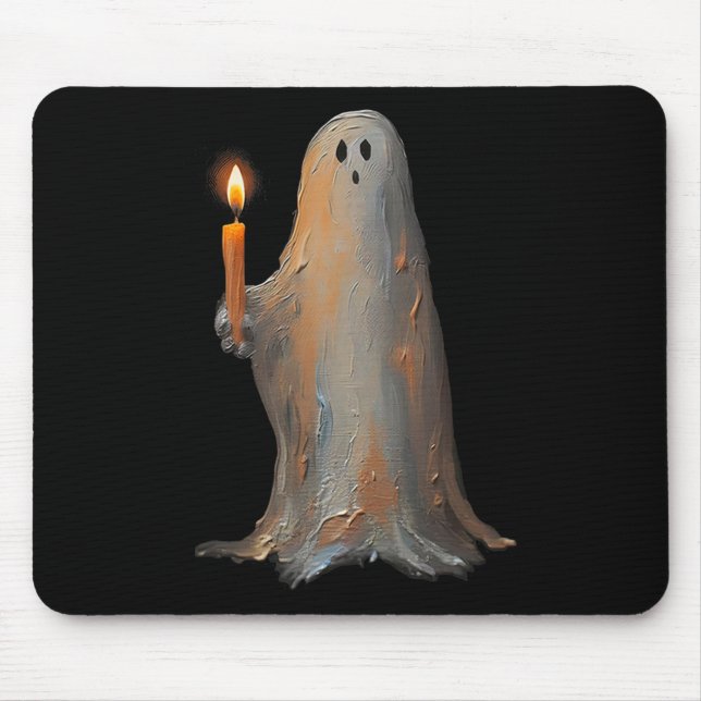 Halloween Ghost Holding Candle Spooky Musmatta (Framsidan)