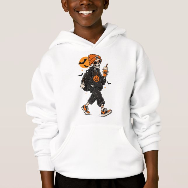 Halloween Ghost Hoodie T Shirt (Framsida)