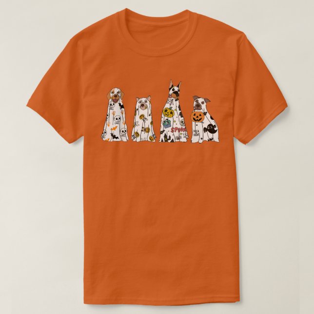 Halloween Ghost Hund Boo Retro Spooky Season Boo D T Shirt (Design framsida)