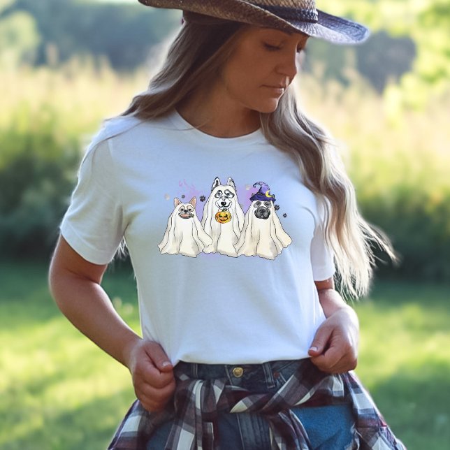 Halloween Ghost Hund Costume T Shirt (Skapare uppladdad)