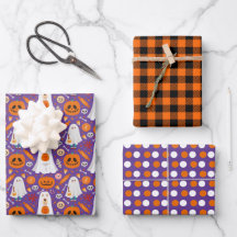 Halloween Ghost Hund Wrapping Papper Set av 3