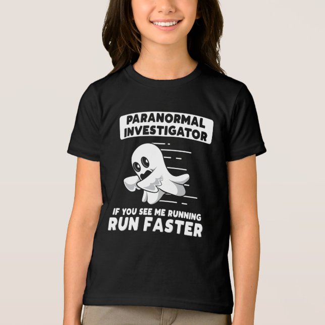 Halloween Ghost Hunting Paranormal Investigator T Shirt (Framsida)