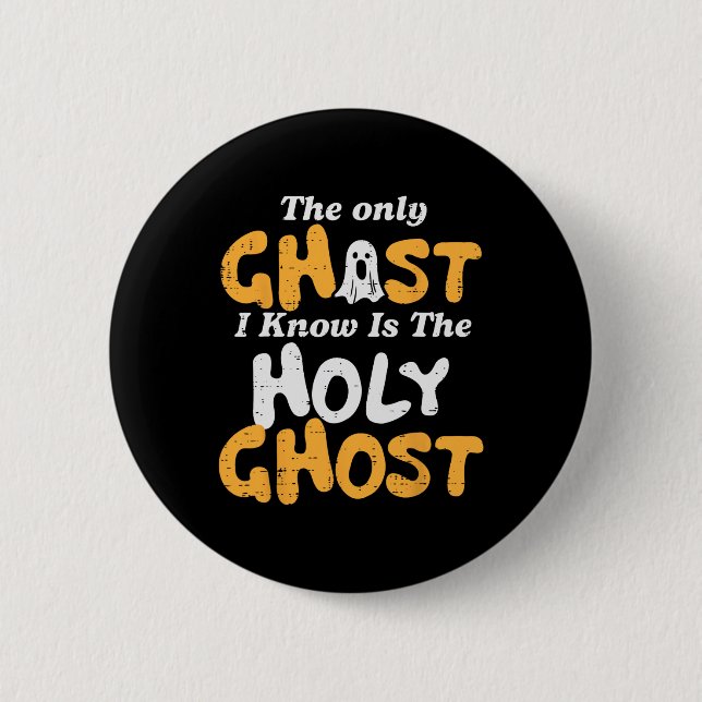 Halloween Ghost I Know Heliga Christian Costume Ma Knapp (Framsida)