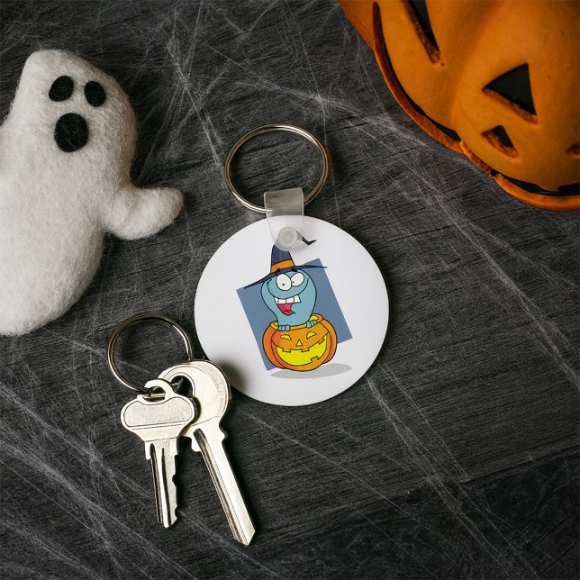 Halloween Ghost i Pumpkin Spooky Witch Nyckelring (Skapare uppladdad)
