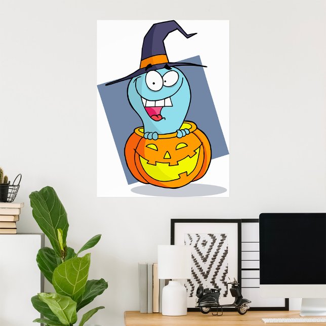Halloween Ghost i Pumpkin Spooky Witch Poster (Skapare uppladdad)