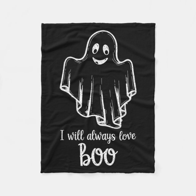 Halloween Ghost I Will Always Love Boo  Fleecefilt (Framsidan)