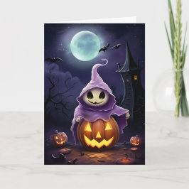 Halloween Ghost Illustration Kort